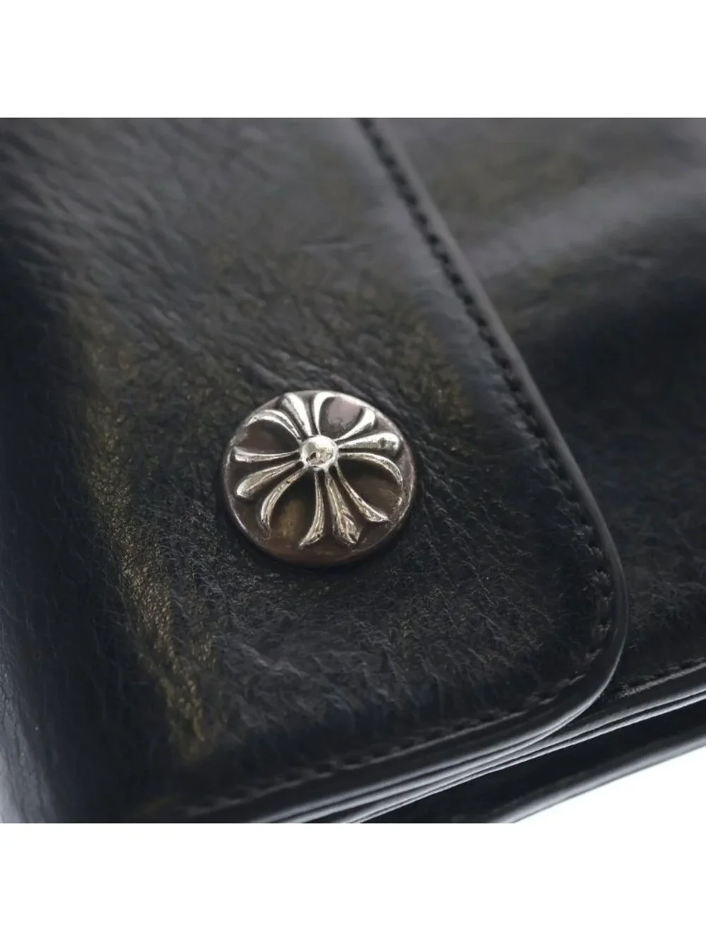 Chrome Hearts Wave Leather Wallet Black